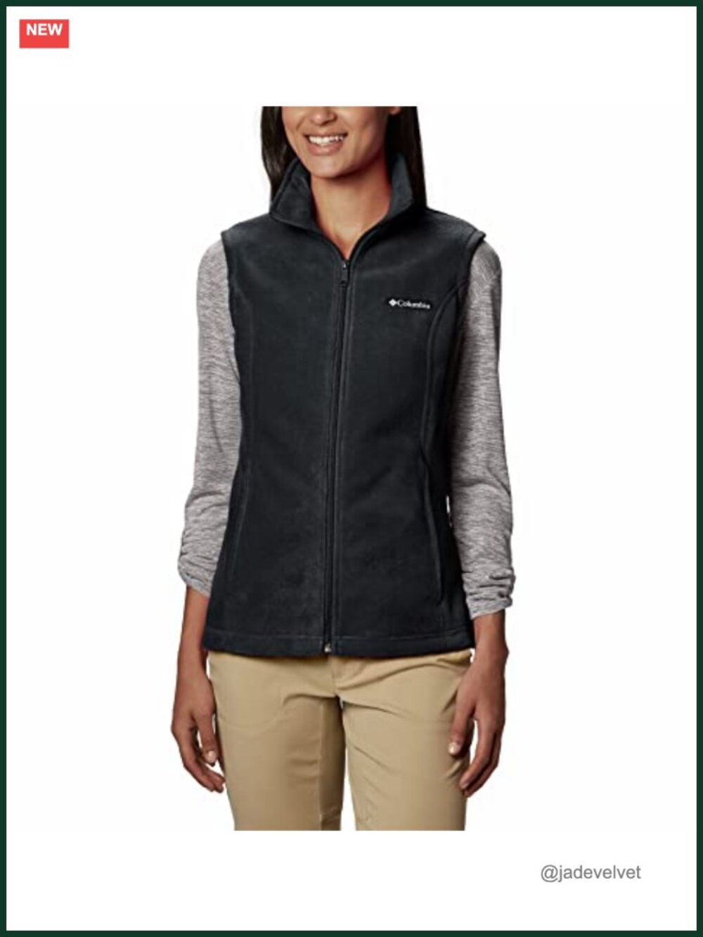 Women's Fleece Vest Sleeveless Zipper Pockets Outdoor Layer - Picture 1 of 4